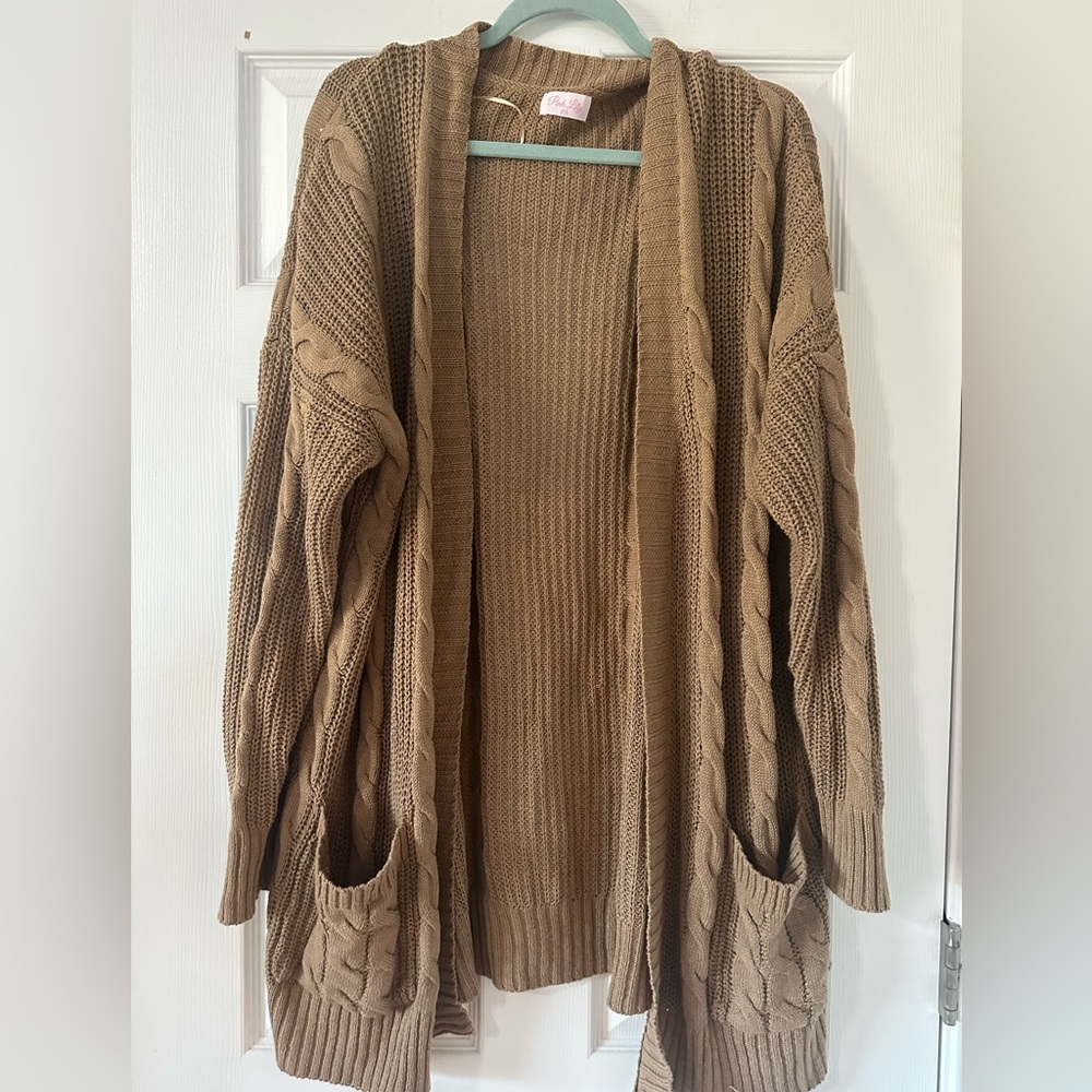 NWOT Pink Lily Camel Knit Cardigan- never worn